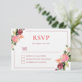Cartão RSVP Casamento de felicidade dupla de flor aquática