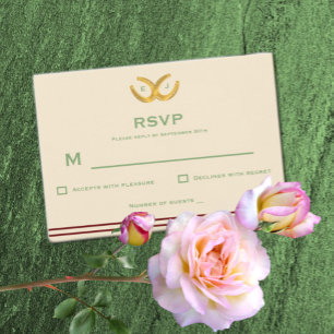 Cartão RSVP Casamento de ferraduras ocidentais