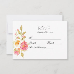 Cartão RSVP Casamento de Festa de Jardim