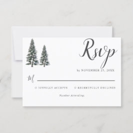 Cartão RSVP Casamento de flocos de neve da Wonderland Winter