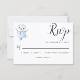 Cartão RSVP Casamento de flocos de neve da Wonderland Winter