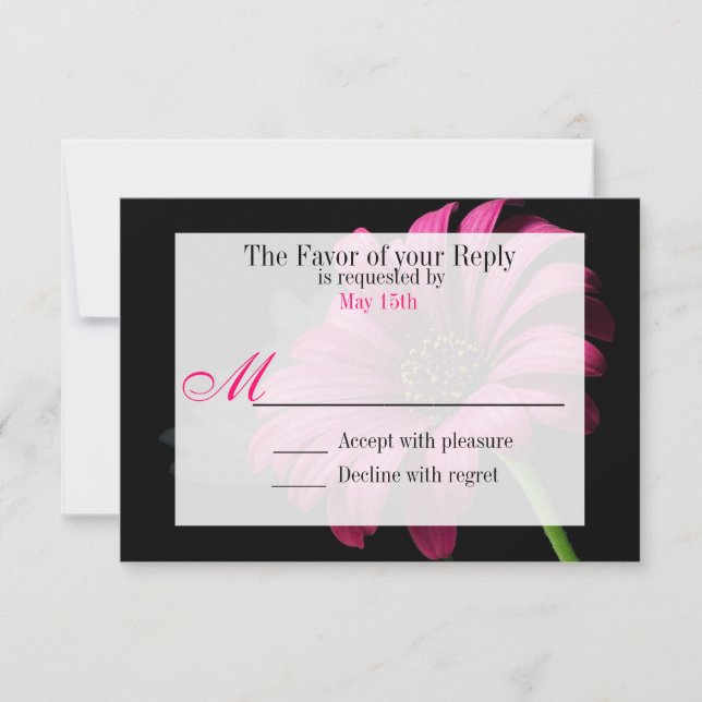 Cartão RSVP Casamento de Flor de Frota Gerber Daisy Gerber, Ro (Frente)