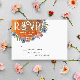 Cartão RSVP Casamento de flor selvagem Boho