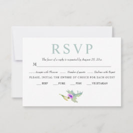 Cartão RSVP Casamento de flor silvestre e folha de primavera