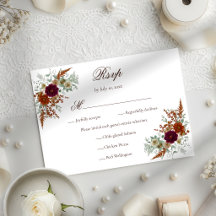 Casamento de Florais de Outono Burgundy e Laranja