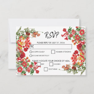 Cartão RSVP Casamento de Flores Botânicas do Jardim Floral Ver