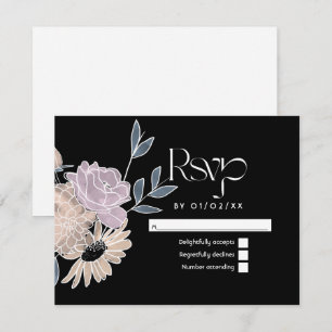 Cartão RSVP Casamento de Flores de Aquarela