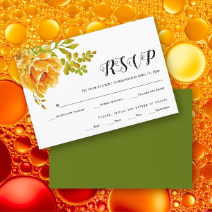Cartão RSVP Casamento de flores de cacto-coloração-d-água-lara