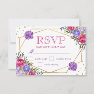 Cartão RSVP Casamento de Flores de Verão com Aguarela Boho RSV