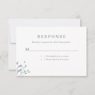 Cartão RSVP Casamento de Flores Francesas de Regência Azul