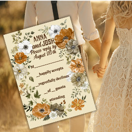 Cartão RSVP Casamento de Flores Russas Toneladas na Terra