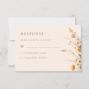Cartão RSVP Casamento de Flores Selvagens de Queda Elegante