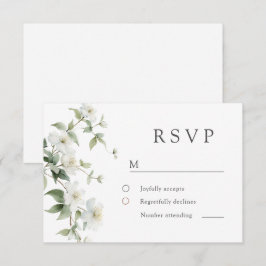 Cartão RSVP Casamento de Flores Silvestres Botânicas Elegantes