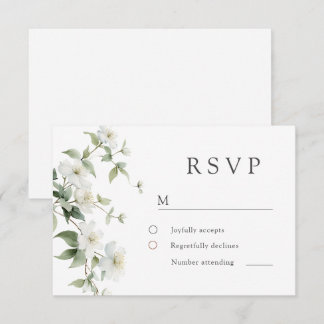 Cartão RSVP Casamento de Flores Silvestres Botânicas Elegantes