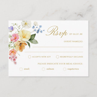 Cartão RSVP Casamento de Flores Silvestres Casamento Floral Co