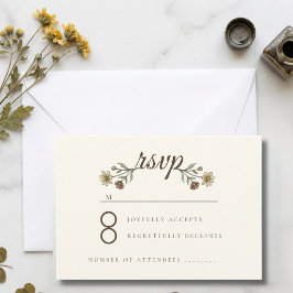 Cartão RSVP Casamento de Flores Silvestres no Campo