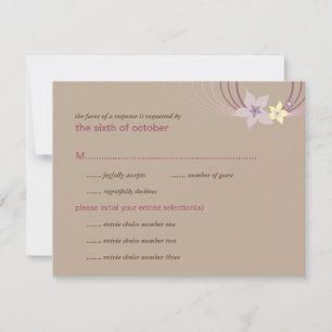 Cartão RSVP Casamento de Flores Tropicais Roxas Ikebana Frangi
