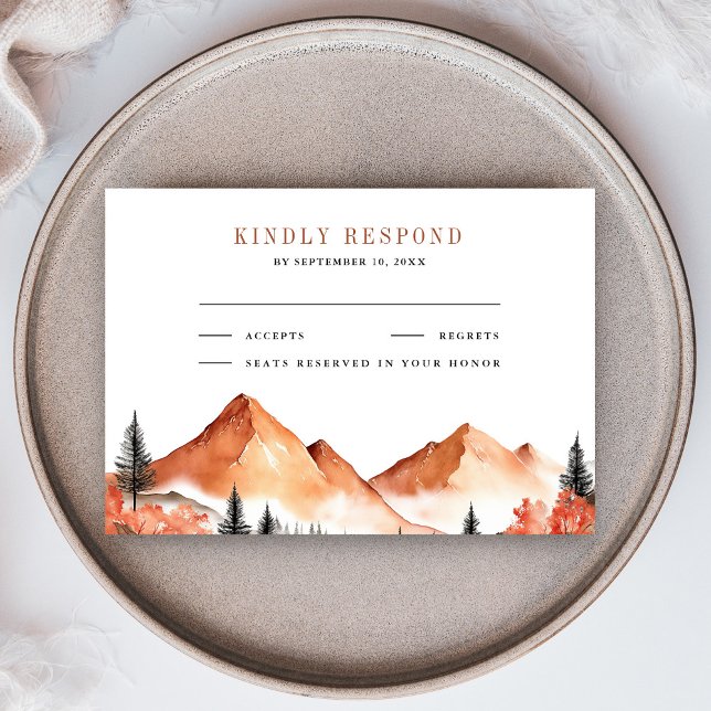 Cartão RSVP Casamento de Floresta de Terrata (Criador carregado)