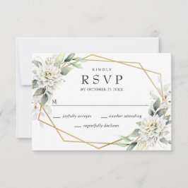 Cartão RSVP Casamento de Folhagem Azul Elegante De Aquarela