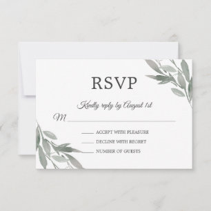 Cartão RSVP Casamento de Folhagem de Ouro de Folhagem Botânica