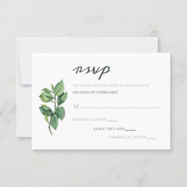 Cartão RSVP Casamento de Folhagem de Watercolor