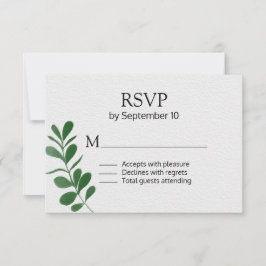 Cartão RSVP Casamento de Folhagem Verde de Todas as Estações