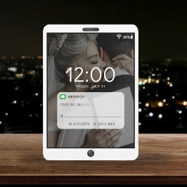Cartão RSVP Casamento de Fotografia da Tela de Bloqueio de Tel