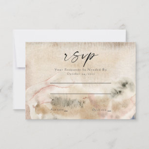 Cartão RSVP Casamento de Fotografia de Cor de Água Minimalista