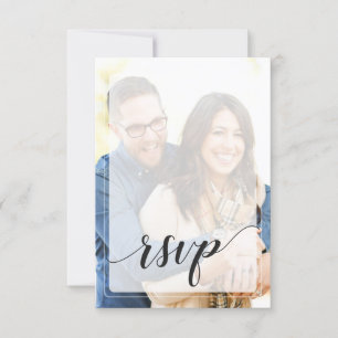 Cartão RSVP Casamento de Fotografia Desbotada Whimsical