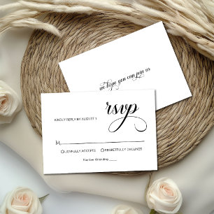 Cartão RSVP Casamento de Fotografias de Sobreposição de Caligr