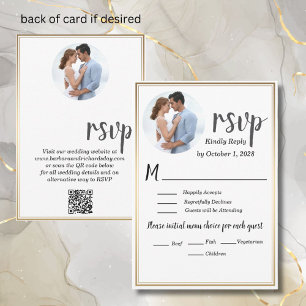 Cartão RSVP Casamento de Fotografias Modernas Românticas