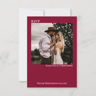 Cartão RSVP Casamento de Fotos Simples e Minimalista do Cranbe