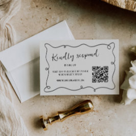 Cartão RSVP Casamento de Frame Espalhado Manuscrito