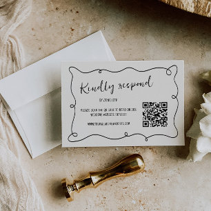 Cartão RSVP Casamento de Frame Espalhado Manuscrito