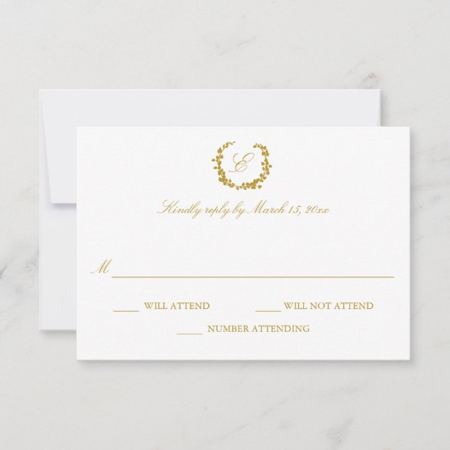 Cartão RSVP Casamento de Grinalda Elegante (Frente)
