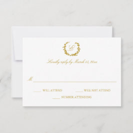 Cartão RSVP Casamento de Grinalda Elegante
