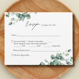 Cartão RSVP Casamento de guião Eucalyptus elegante