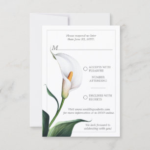 Cartão RSVP Casamento de Ilegante Ivory White Calla Lily