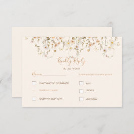Cartão RSVP Casamento de Ivory e Blush Wildflower