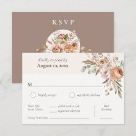 Cartão RSVP Casamento de Janto de Boho Floral de Tonelada Leve