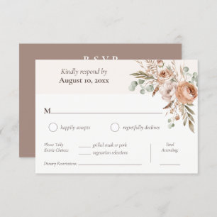 Cartão RSVP Casamento de Janto de Boho Floral de Tonelada Leve