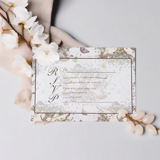 Cartão RSVP Casamento de Jardim da Dove Branca | Sage Green