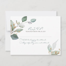 Cartão RSVP Casamento de Jardim de Aquarela