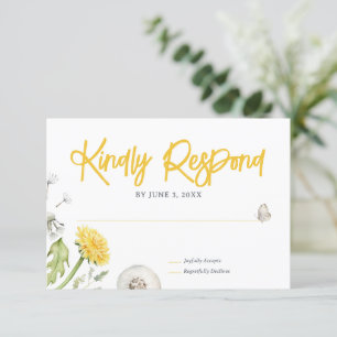 Cartão RSVP Casamento de Jardim de Flores Selvagens