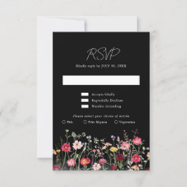 Cartão RSVP Casamento de Jardins Florais de Campo Russo de Flo