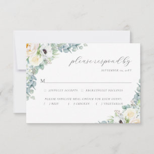 Cartão RSVP Casamento de Kristen Elegant Boho Greenery