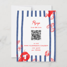 Cartão RSVP Casamento de Lagosta de Maine Ostras Amêijoas Cost