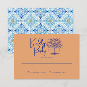 Cartão RSVP Casamento de Laranja Cítrica da Costa Amalfitana