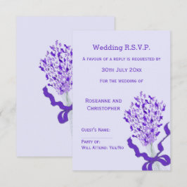 Cartão RSVP Casamento de Lavanda Blush