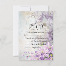 Casamento de Lavanda Floral de Watercolor